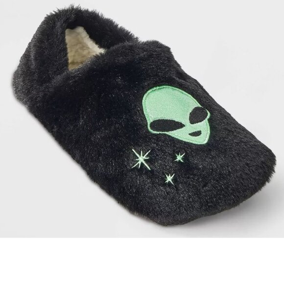 Womens Hyde & Eek Plush Slipper Socks ALIENS Head Size S/M M/L Sherpa Lining NWT - Picture 1 of 3